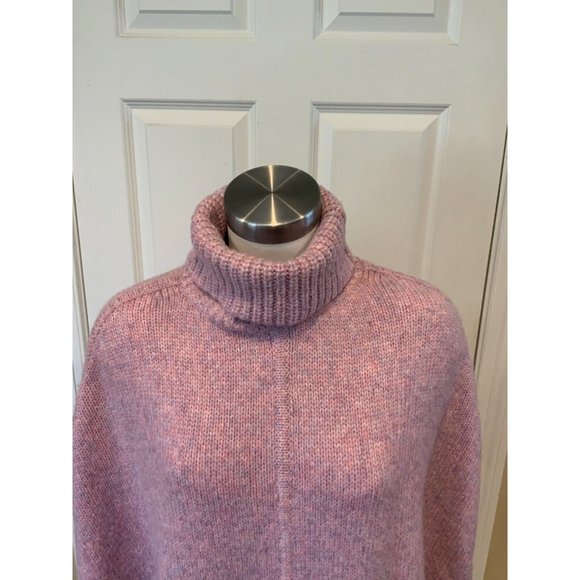 J.Crew Light Purple Wool Blend Turtleneck Poncho, Size XS/Small - Picture 2 of 6